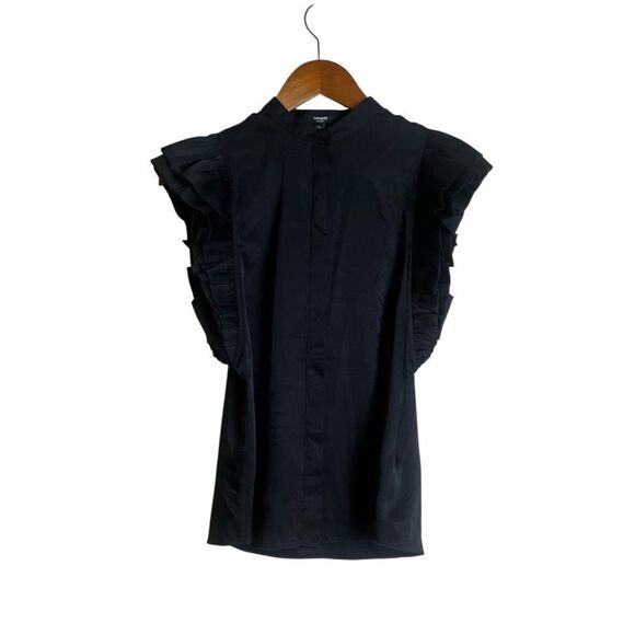 NWT! Express Gramercy black satin tank top - Picture 1 of 7